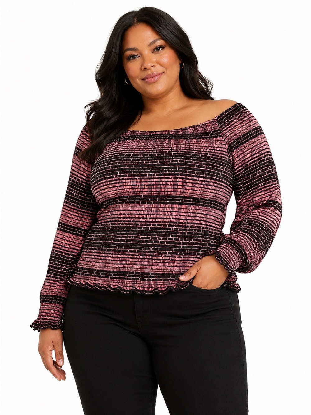 Ashley Stewart‎  Long-sleeve Stretchy Top, Size 3X